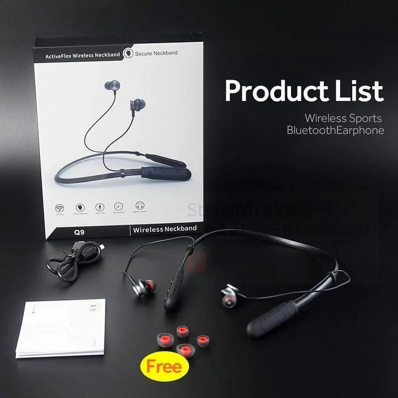 UBeamer Newest Bluetooth 5.0 Earphone Q9 Wireless Headset Waterproof neck-hanging Earphone Stereo Sound for i10 HD call/sport