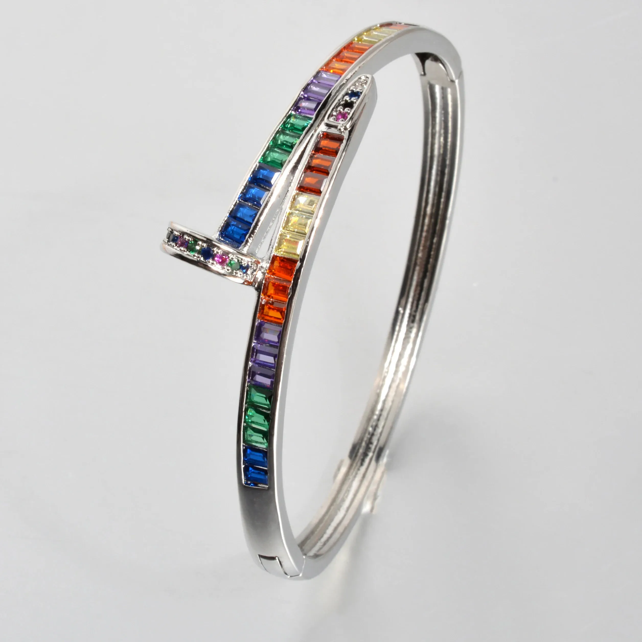Unique Nail Head Cross Bangle Luxury Gold Color Twist Bracelets For Women Men Statement Jewelry Birthday Gifts Dropshipping