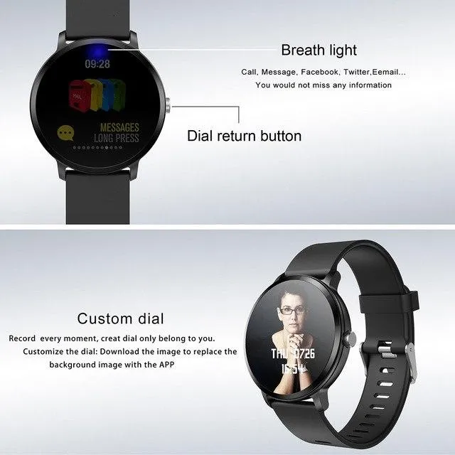 V  Water-Resistant Smartwatch with Heart Rate Blood Pressure Monitor for Men-Women