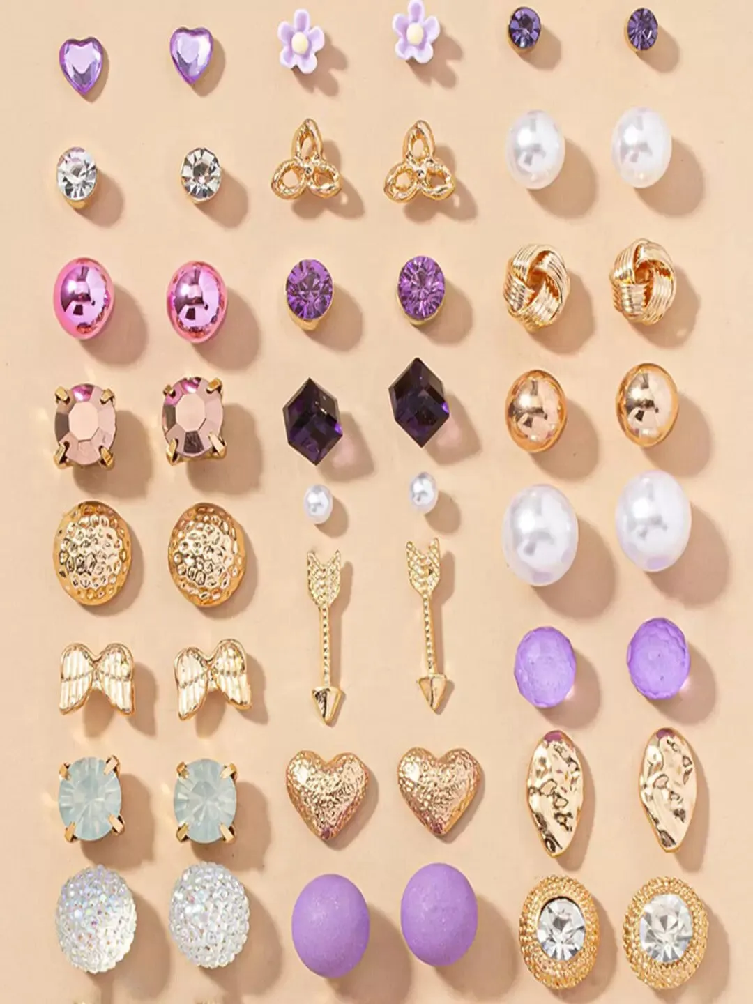 Vembley New Jewellery For Women Gold Plated Multicolor Studs Combo of 30 Quirky Pairs