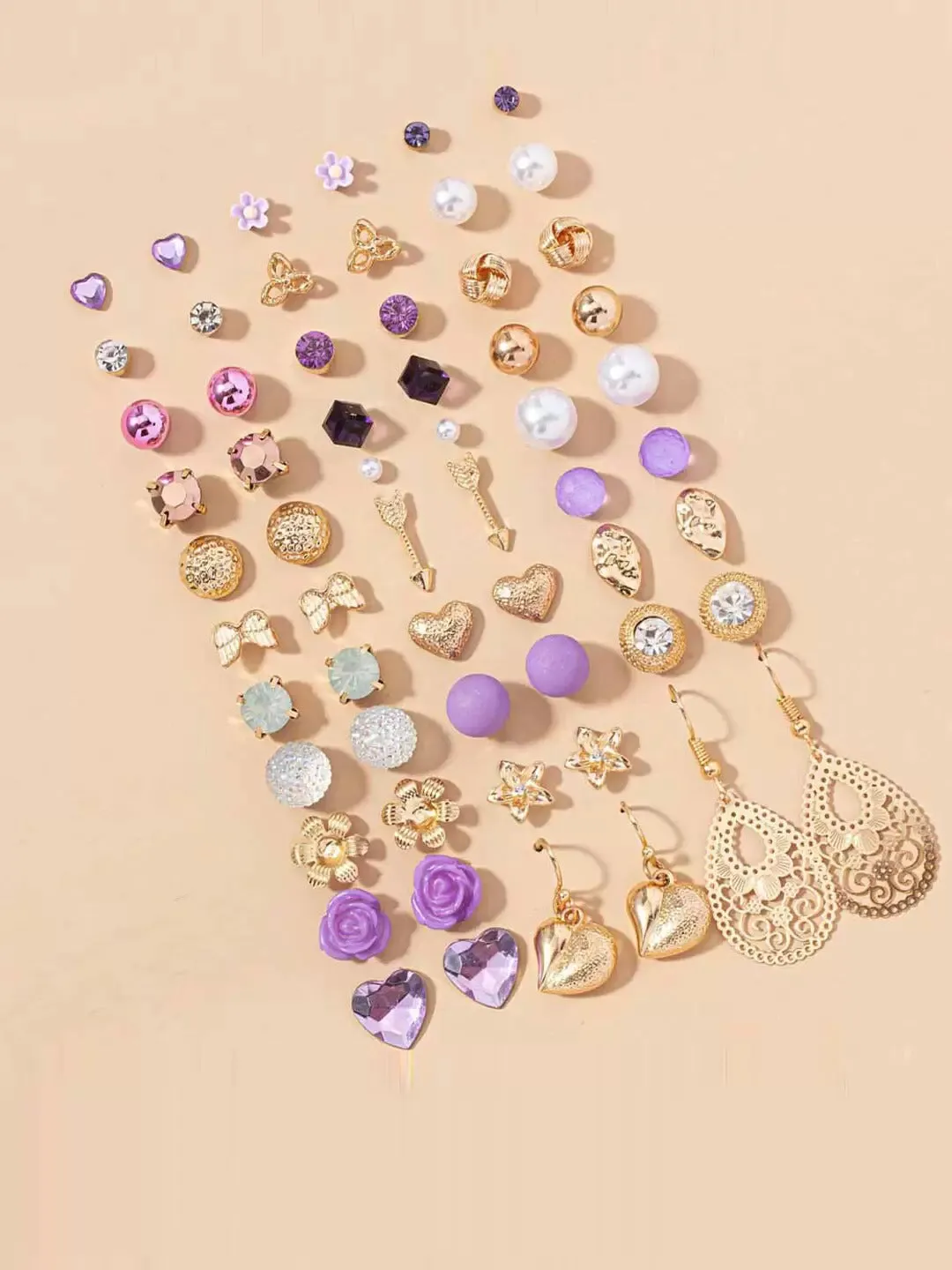 Vembley New Jewellery For Women Gold Plated Multicolor Studs Combo of 30 Quirky Pairs