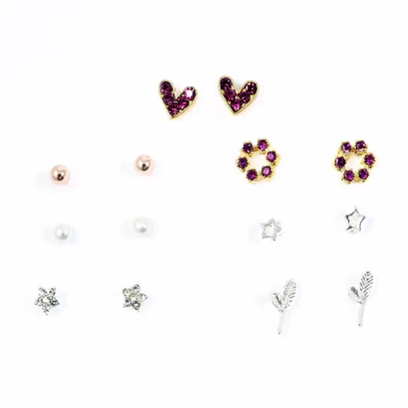 Vembley Pack of 7 Weekly Stud Earrings