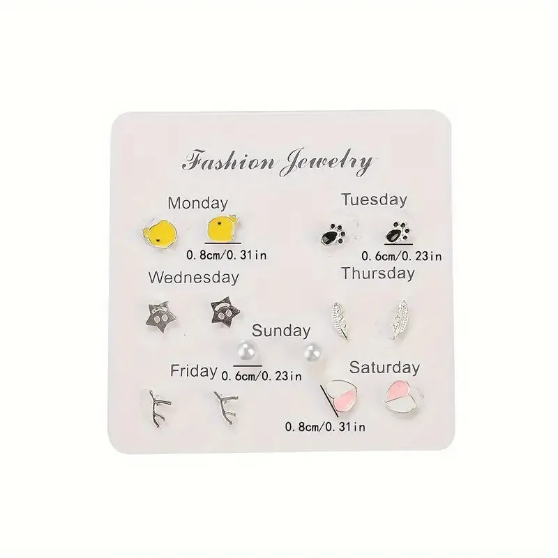 Vembley Special Weekly 7 Stud Earrings Sets