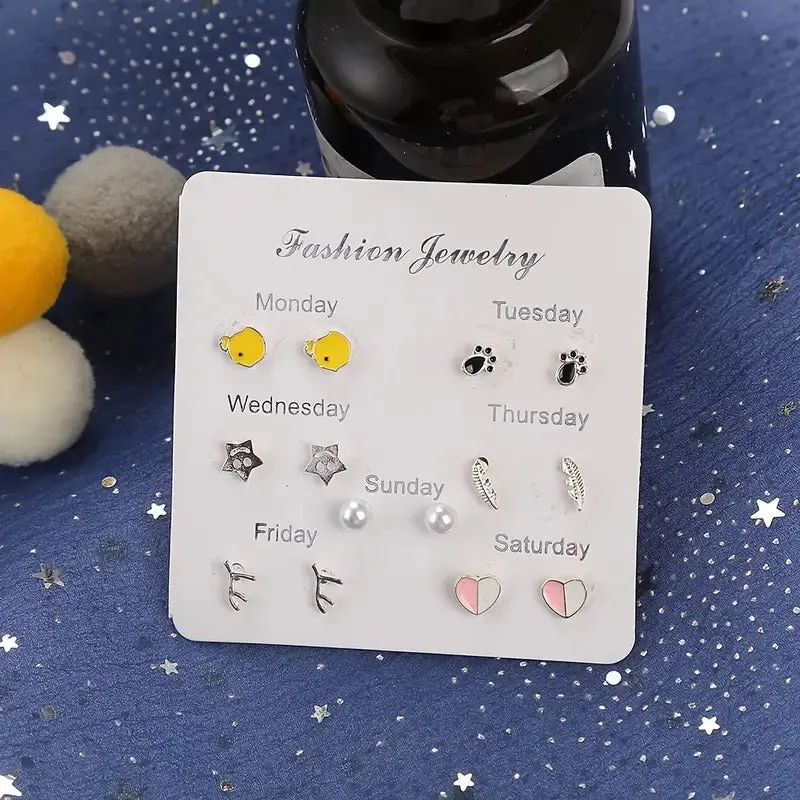 Vembley Special Weekly 7 Stud Earrings Sets