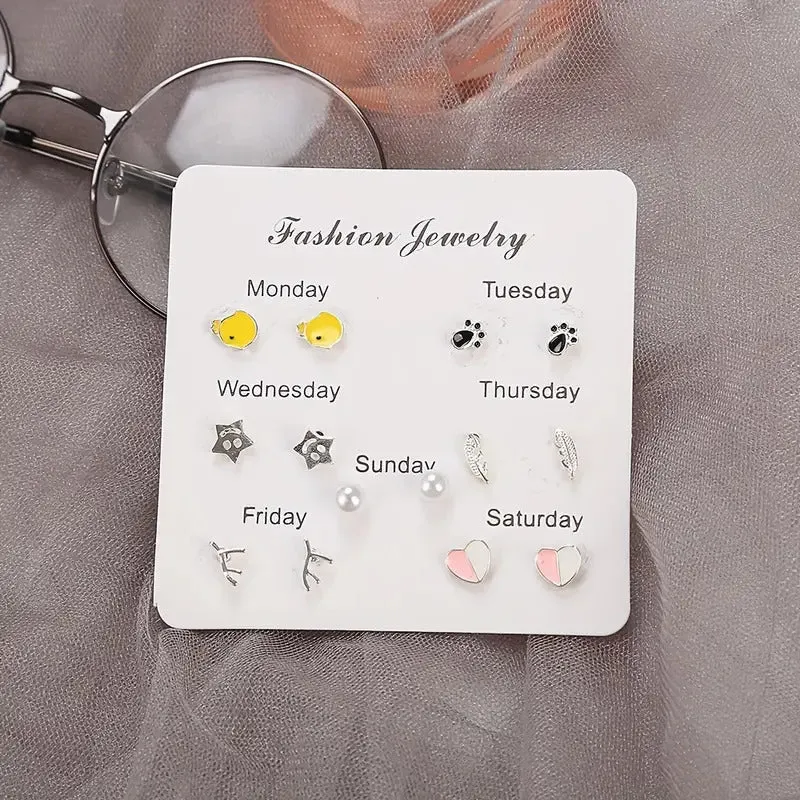 Vembley Special Weekly 7 Stud Earrings Sets
