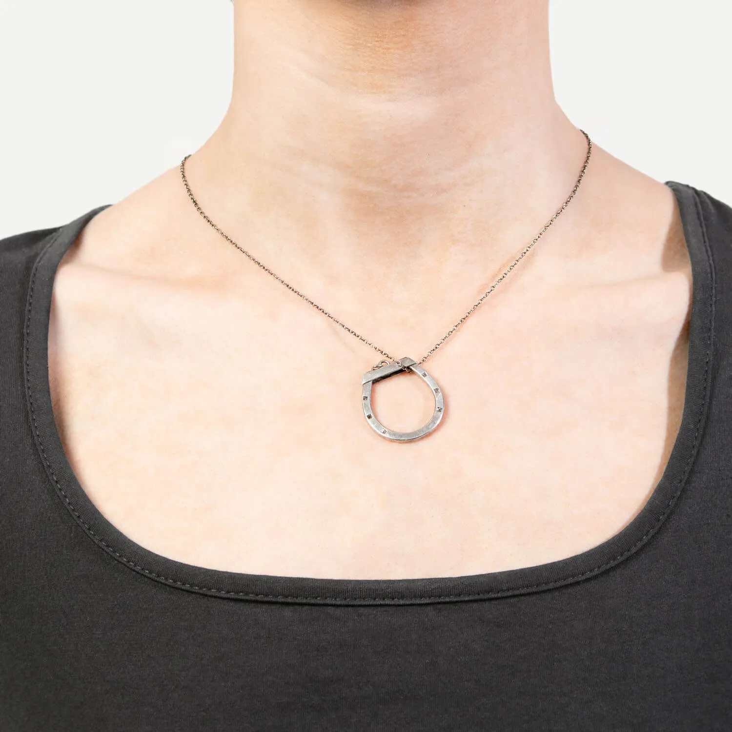 Victorian Sterling Silver Hinged Horseshoe Pendant