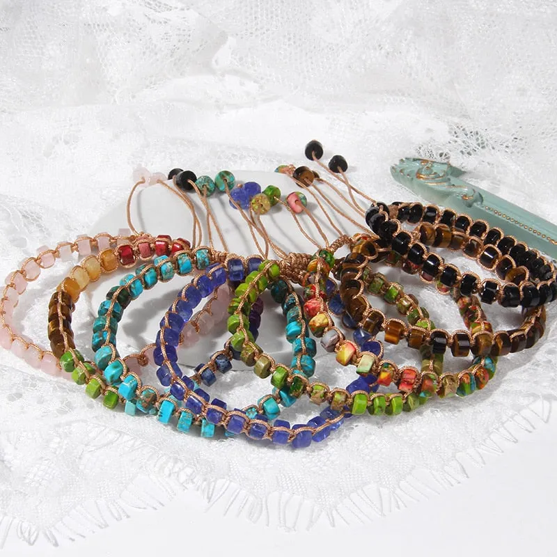 Vintage Boho Natural Stone Bracelet Agates