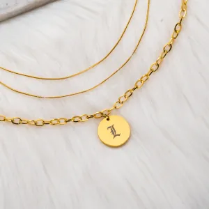 Vintage Layered Initial Necklace