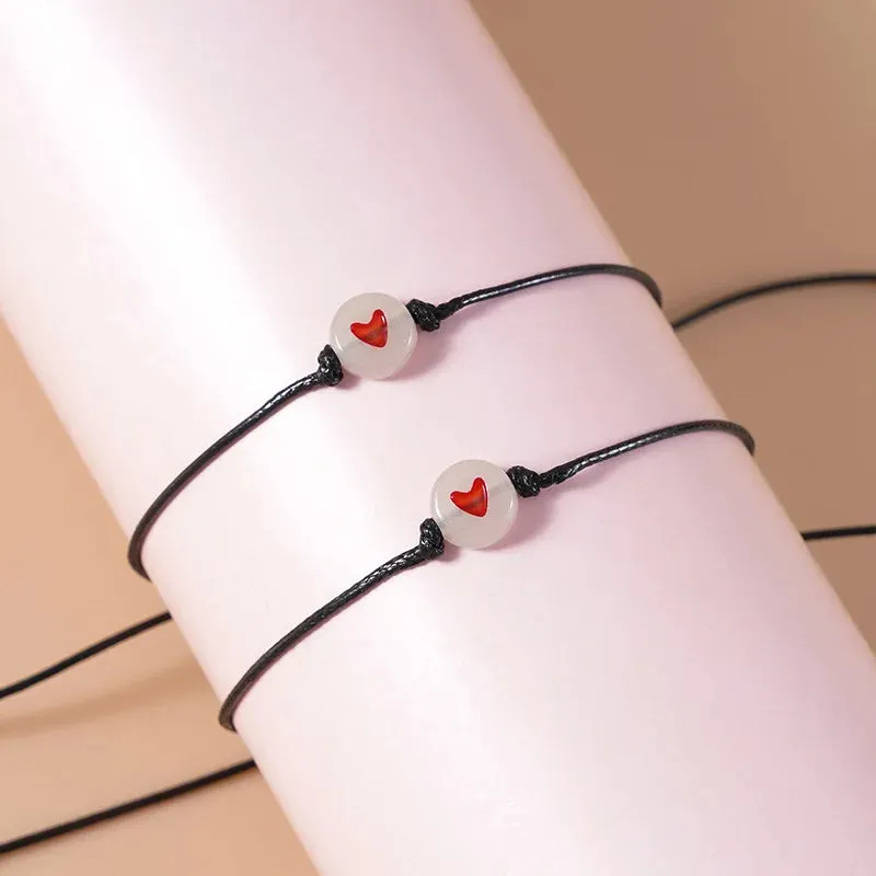 Vintage Luminous Pinky Promise Couple Bracelets