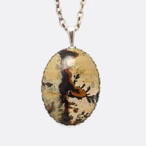 Vintage Plume Agate Pendant