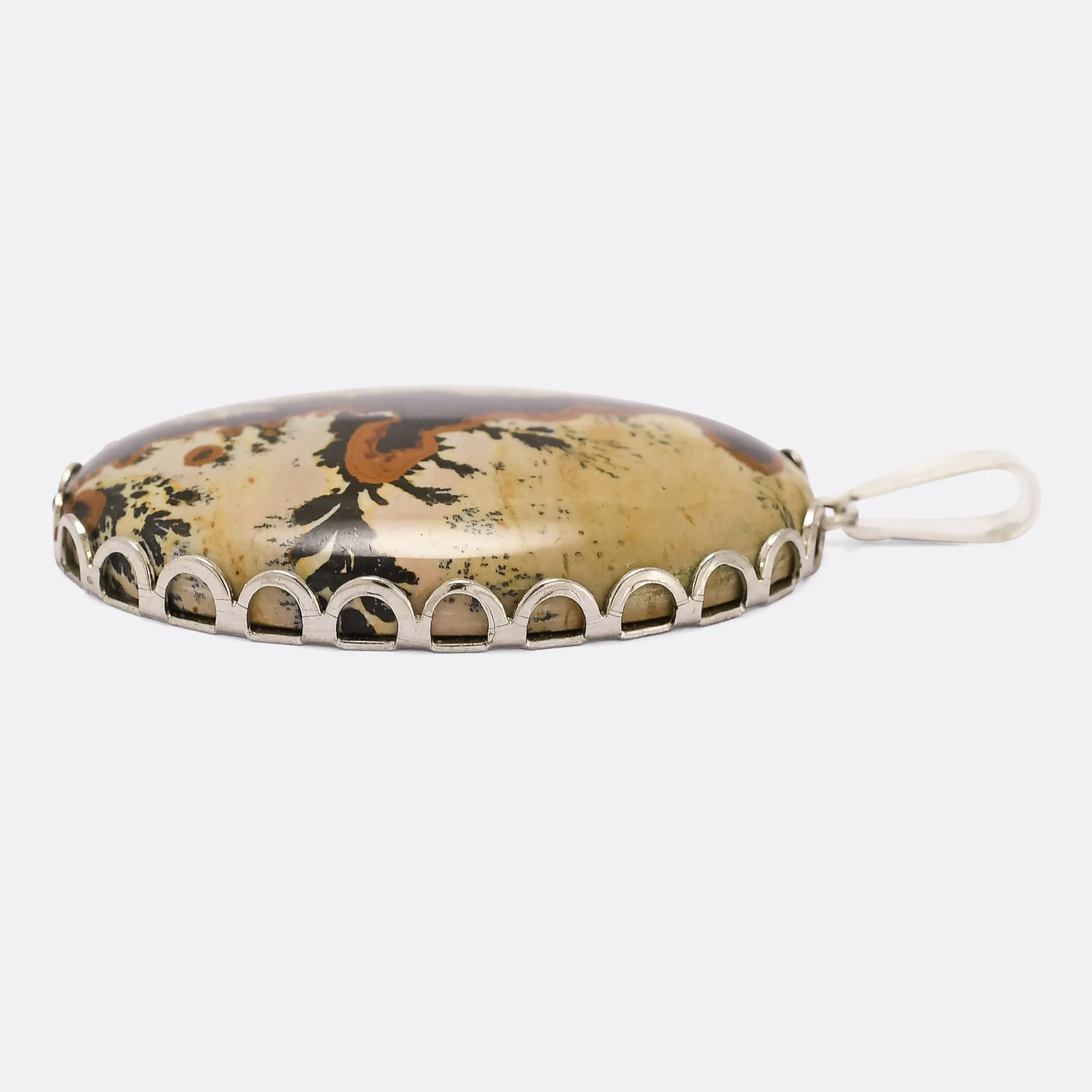 Vintage Plume Agate Pendant