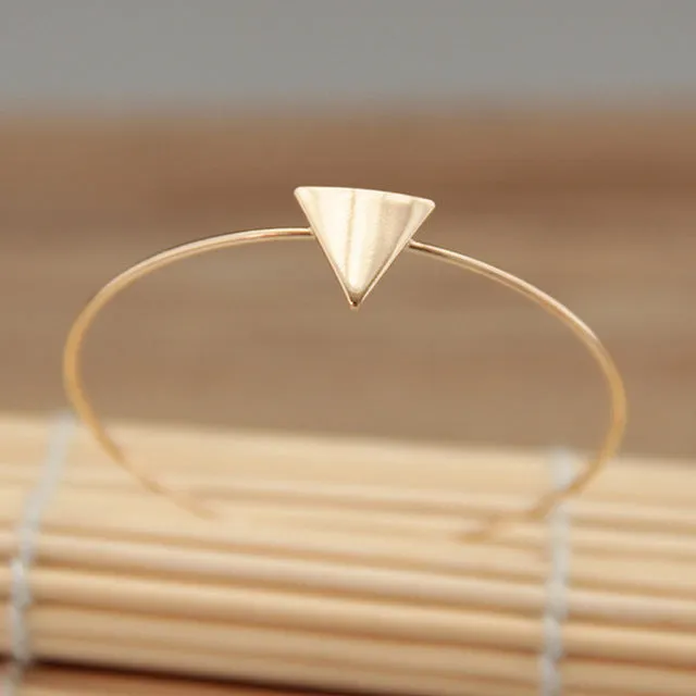 Vogue of new fund of 2016 minimalist design very fine copper qualitative geometry triangles female bracelet