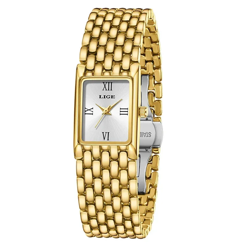 Watch Square Quartz Wristwatches Stainless Steel