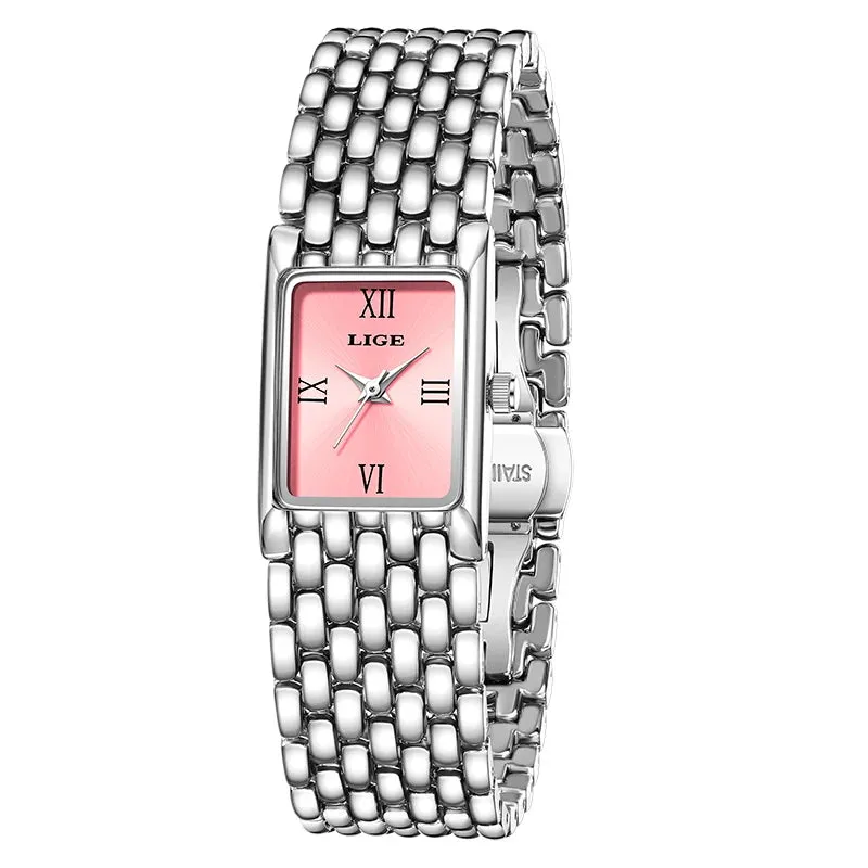 Watch Square Quartz Wristwatches Stainless Steel
