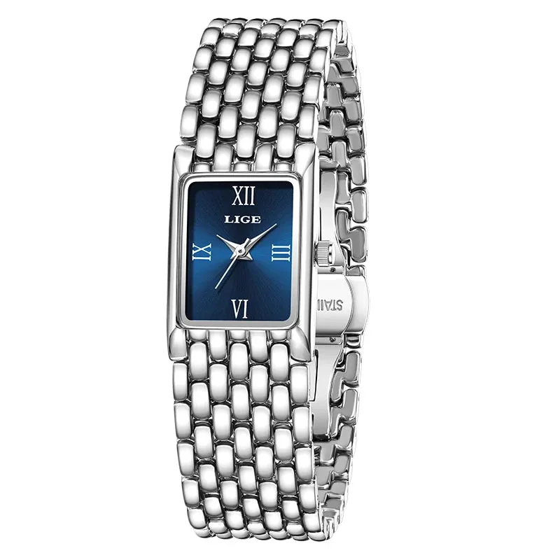 Watch Square Quartz Wristwatches Stainless Steel