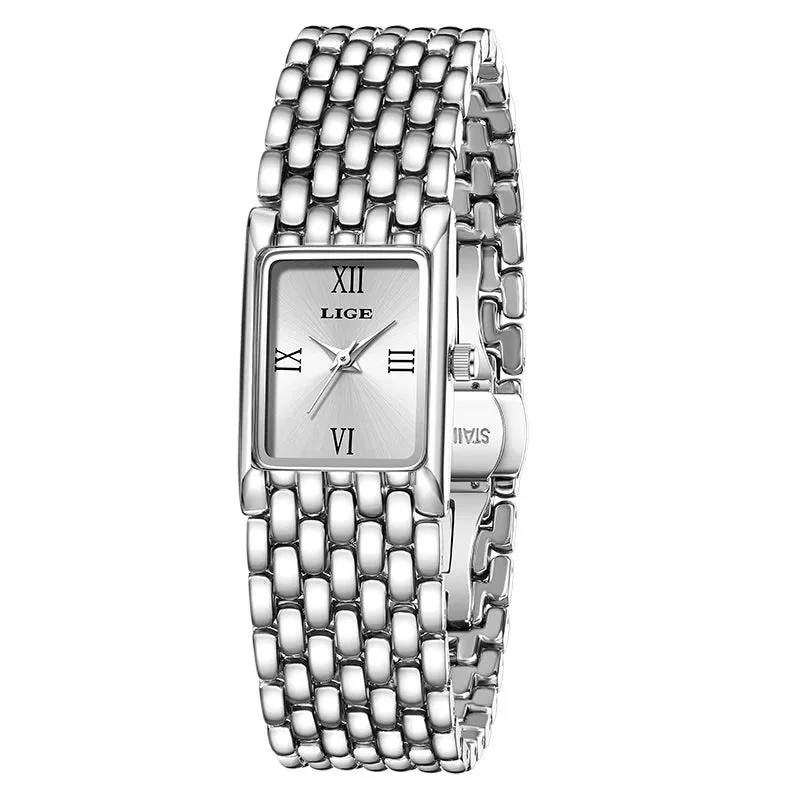 Watch Square Quartz Wristwatches Stainless Steel