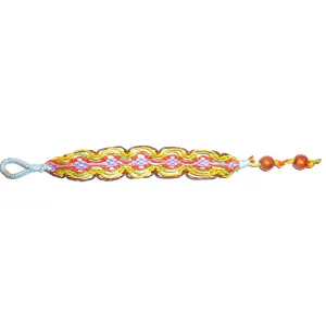 Wax Linen Bracelet - Orange/Purple