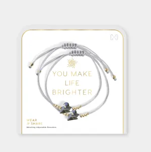 Wear   Share Bracelets "You Make Life Brighter" - Blue
