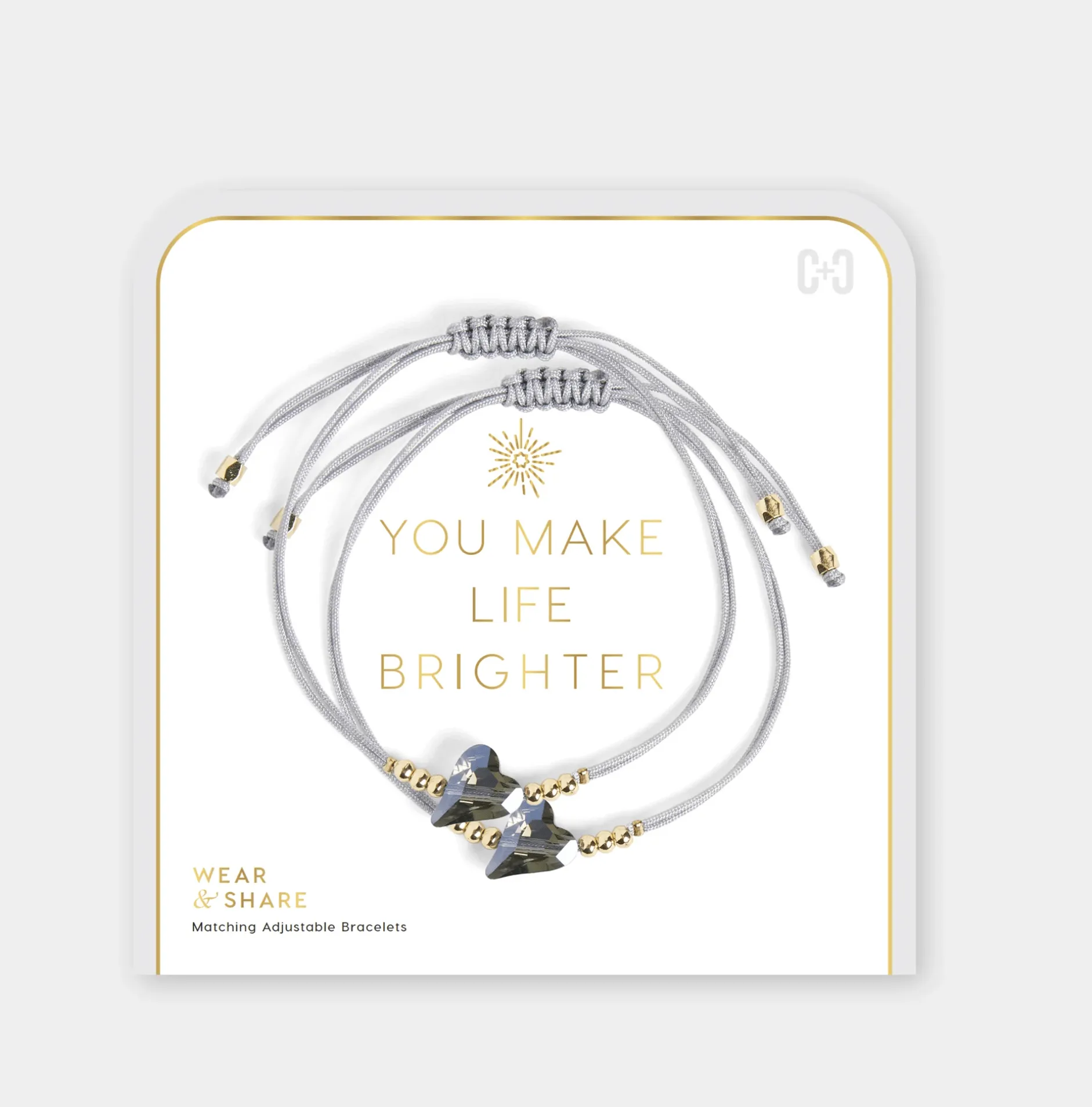 Wear   Share Bracelets "You Make Life Brighter" - Blue