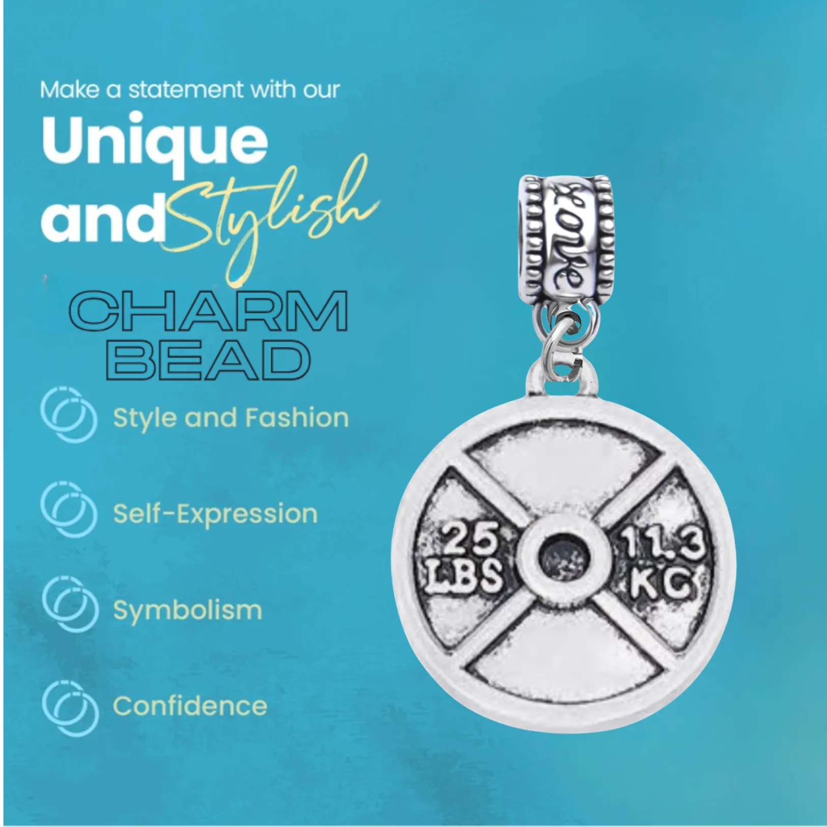 Weight lift Charm Bead - Pick Style