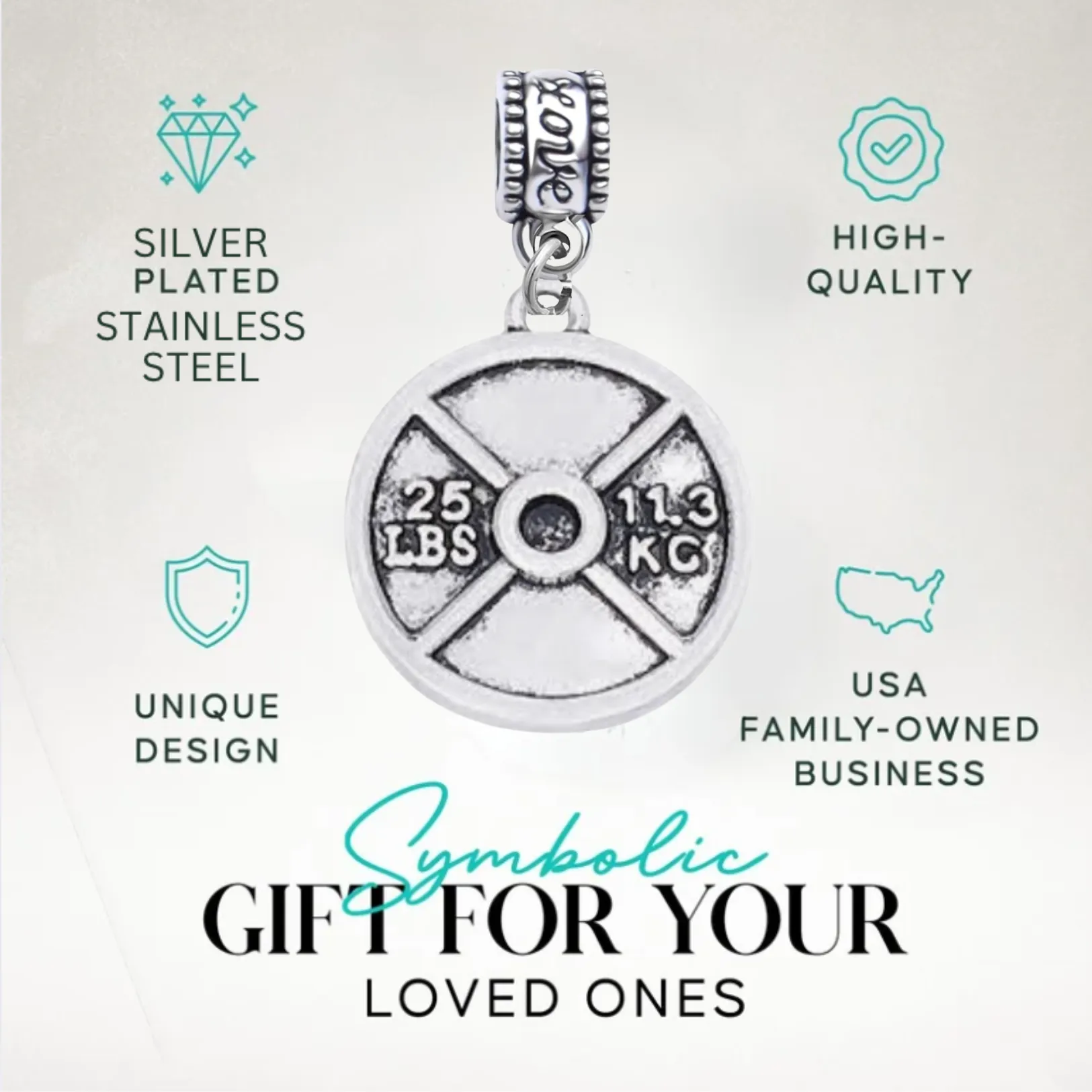 Weight lift Charm Bead - Pick Style