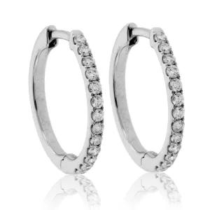 White Gold Diamond Hoop Earrings