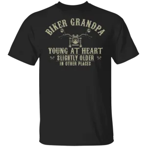 Young At Heart Biker Grandpa Shirt