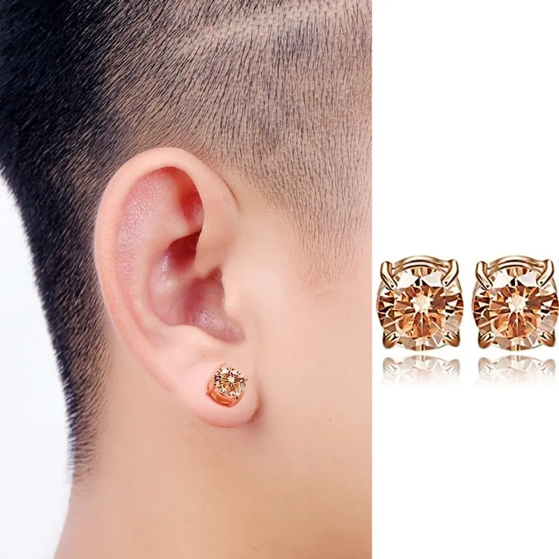 Zircon Magnetic Earring Studs Jewelry