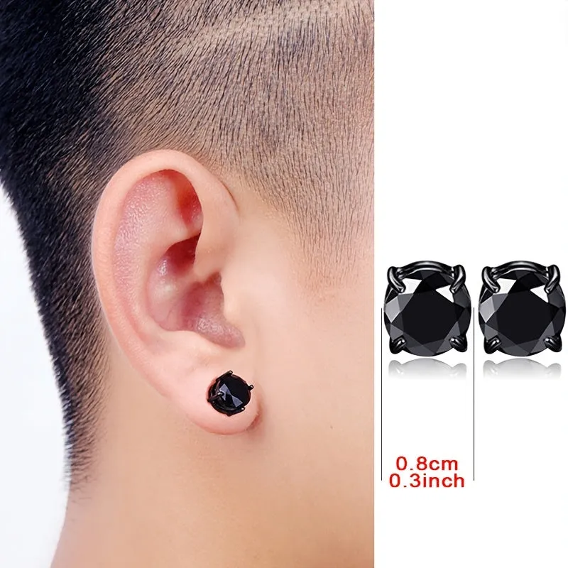 Zircon Magnetic Earring Studs Jewelry